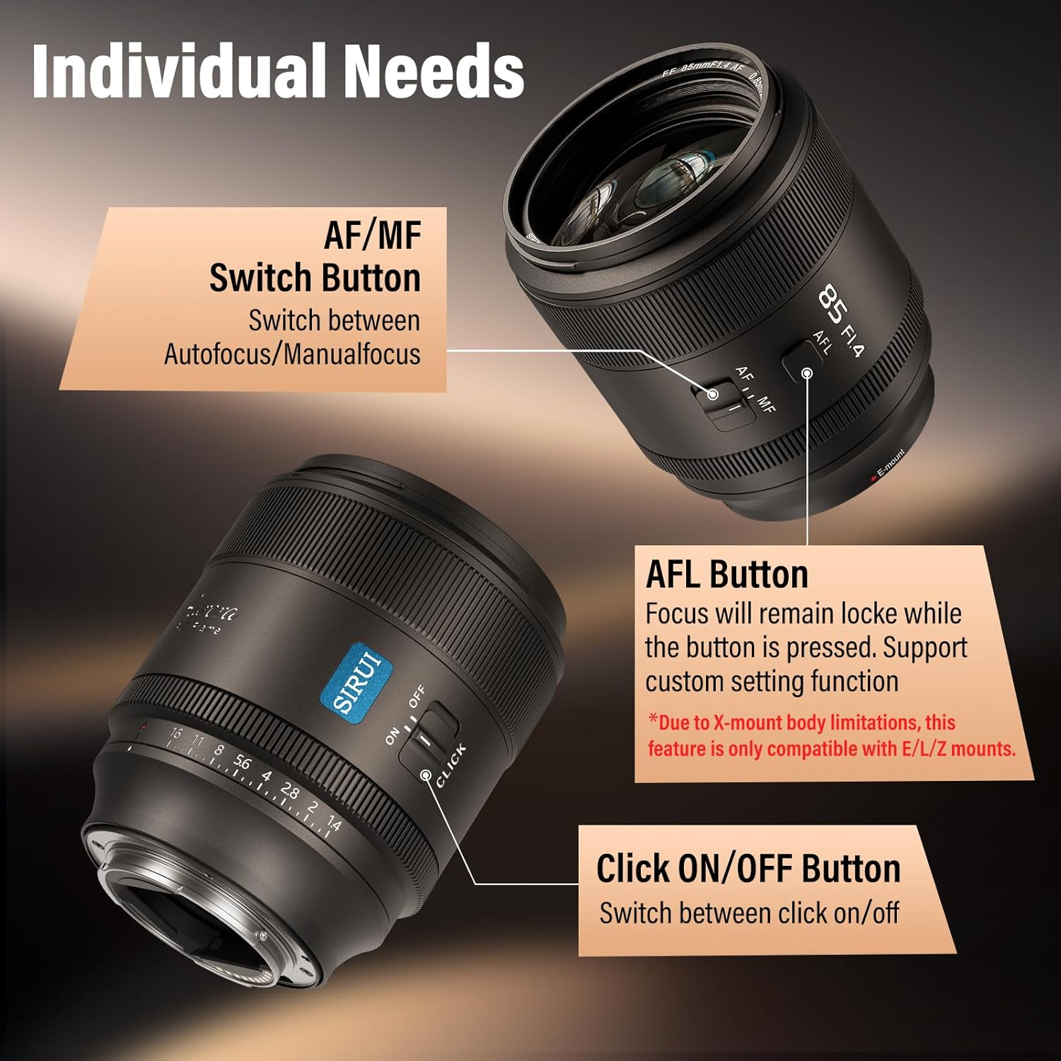 SIRUI Aurora 85mm F1.4 Full Frame Auto Focus Lens, Telephoto Prime Portrait Lens for E Mount Cameras FX3, FX6, A7 Series, A7R Series, A7S Series, A9, ZV-E1, Black - Image 9